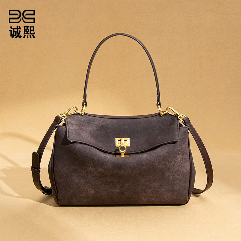 小众百搭磨砂新款凯莉包高级感手提麂皮绒女包个性潮流单肩斜挎包,箱包皮具/热销女包/男包,单肩包,淘宝优惠券,粉丝福利购,淘宝优惠卷