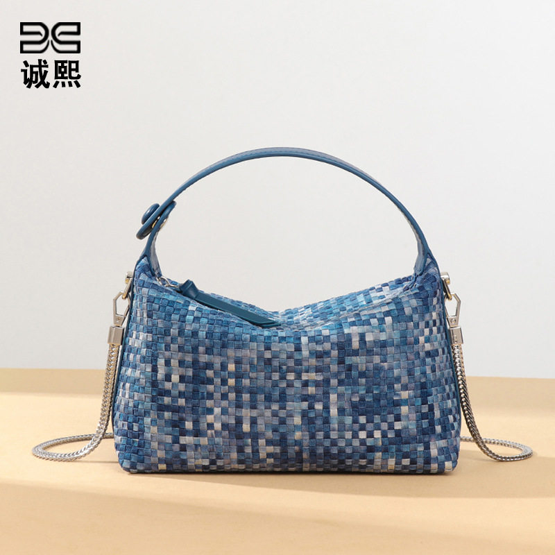 时尚小清新百搭手提饭盒包休闲百搭单肩斜跨包潮流牛仔布质感女包,箱包皮具/热销女包/男包,单肩包,淘宝优惠券,粉丝福利购,淘宝优惠卷