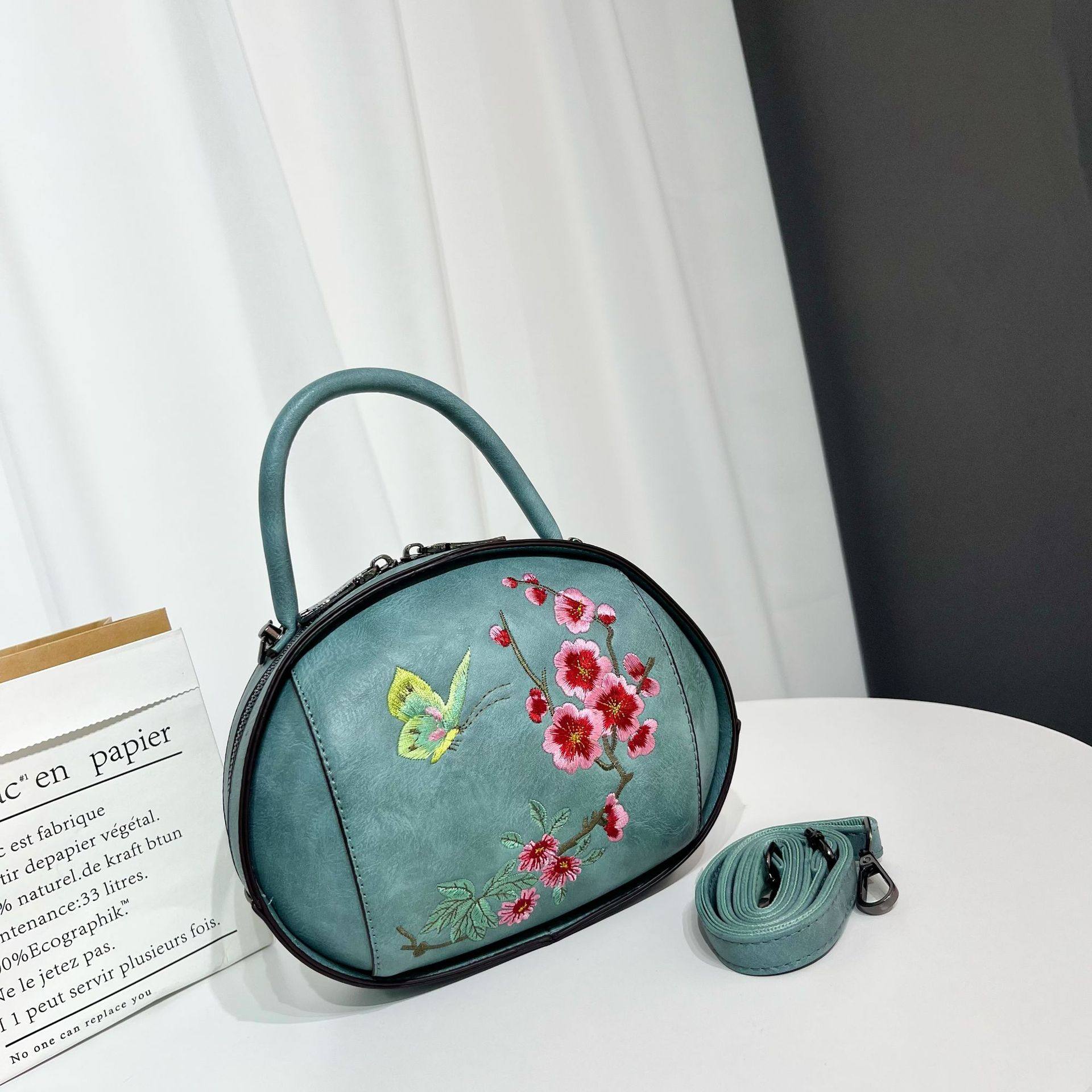 复古包包花朵刺绣女包2025新款古风中国风包包搭配汉服旗袍手提包,箱包皮具/热销女包/男包,单肩包,淘宝优惠券,粉丝福利购,淘宝优惠卷