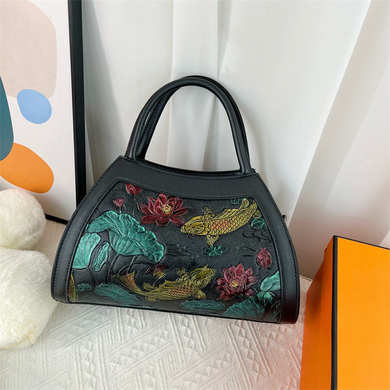 手提包女小众高级感中国风单肩包招财鱼民族气质复古大容量斜挎包,箱包皮具/热销女包/男包,单肩包,淘宝优惠券,粉丝福利购,淘宝优惠卷