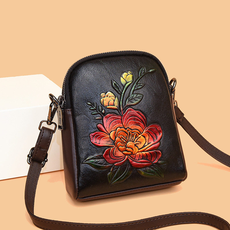 单肩包复古民族风休闲质感压花包包女中国风通勤百搭手机斜挎包,箱包皮具/热销女包/男包,单肩包,淘宝优惠券,粉丝福利购,淘宝优惠卷