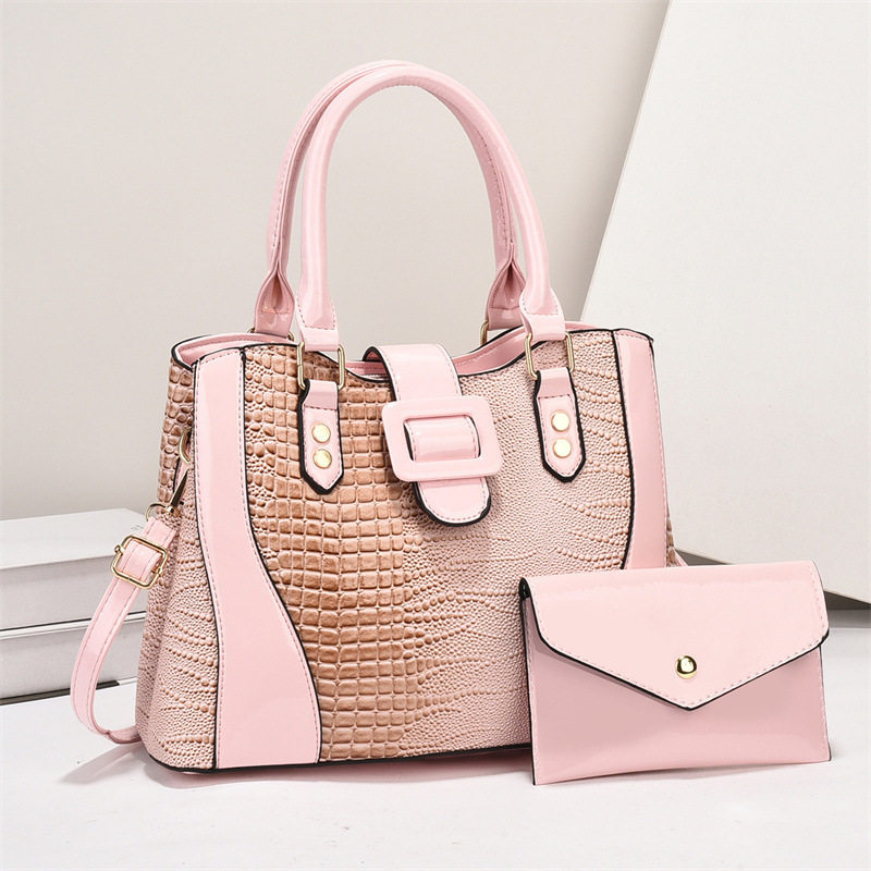 外贸女包2024时尚潮流压花女包大容量拼接洋气手提子母包一件时尚,箱包皮具/热销女包/男包,单肩包,淘宝优惠券,粉丝福利购,淘宝优惠卷