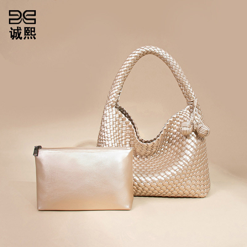 欧美新款手工编织包包个性手提子母包小众单肩腋下包休闲托特包女,箱包皮具/热销女包/男包,单肩包,淘宝优惠券,粉丝福利购,淘宝优惠卷