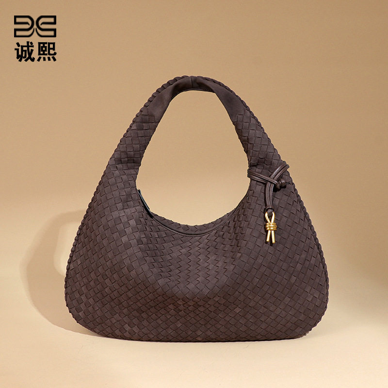 欧美新品全手工编织单肩女包磨砂麂皮绒大容量手提包时尚腋下包包,箱包皮具/热销女包/男包,单肩包,淘宝优惠券,粉丝福利购,淘宝优惠卷