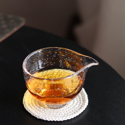 气泡玻璃公道杯 加厚分茶器 日式耐热手工茶海一人饮小容量