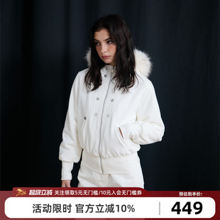 Goosfir 原创设计秋冬新款美式连帽短款加绒卫衣修身毛领开衫上衣