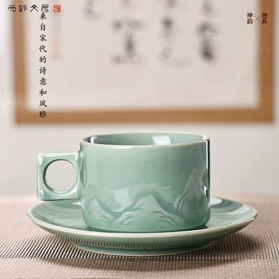 西泠文房青绿江山杯茶具