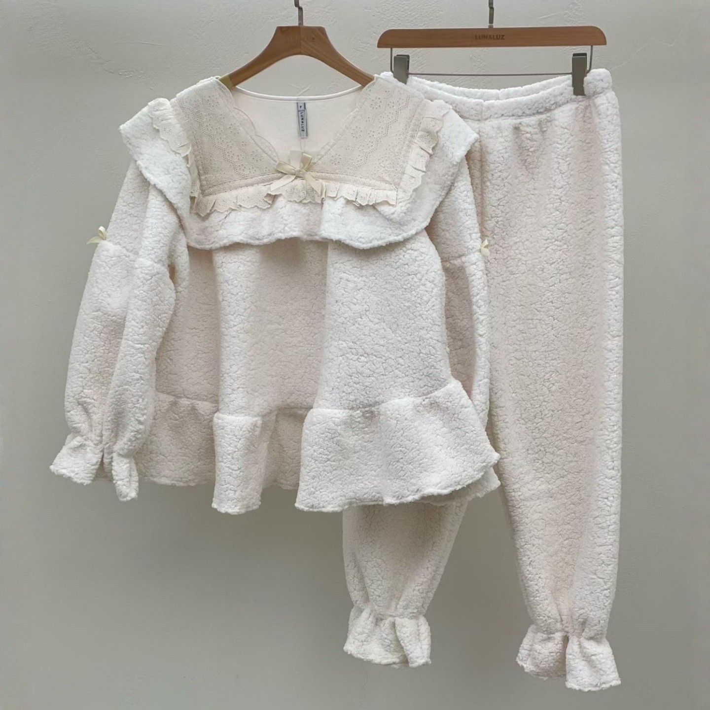 LUNALUZ韩国毛绒保暖家居服睡裙