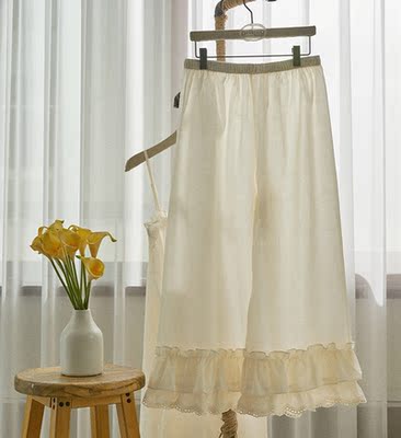 Ullala韩国代购甜美花边薄软睡裤