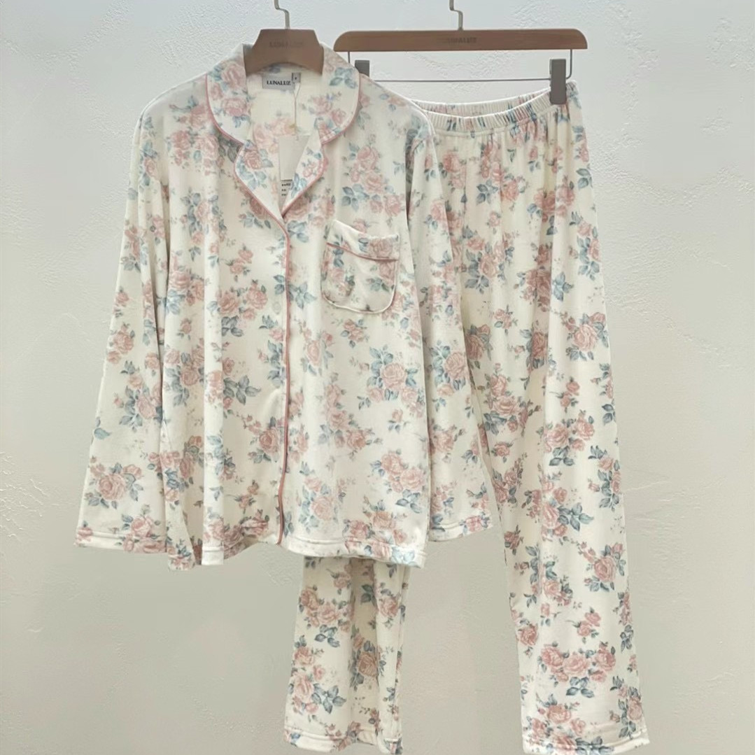 LUNALUZ情侣法兰绒长袖家居服