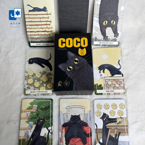 现货进口正版 可可黑猫塔罗牌 Coco Tarot 可爱黑猫泰国桌游卡牌