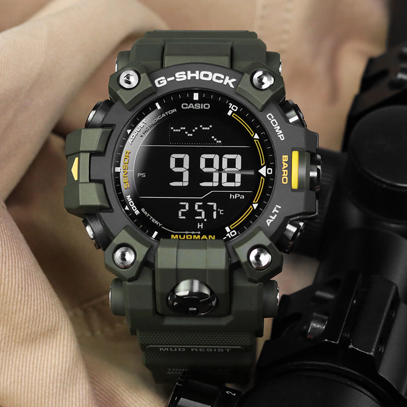 卡西欧gshock泥人gw-9500-3太阳能电波三重感应气压户外运动表