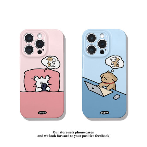 情侣可爱小狗新款适用苹果18promax手机壳iPhone17pro16小米15华为mate70pura80K90reno14荣耀600x200nova13