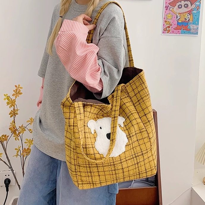 休闲通勤大容量包包女2025新款秋冬季帆布单肩包大学生上课托特包