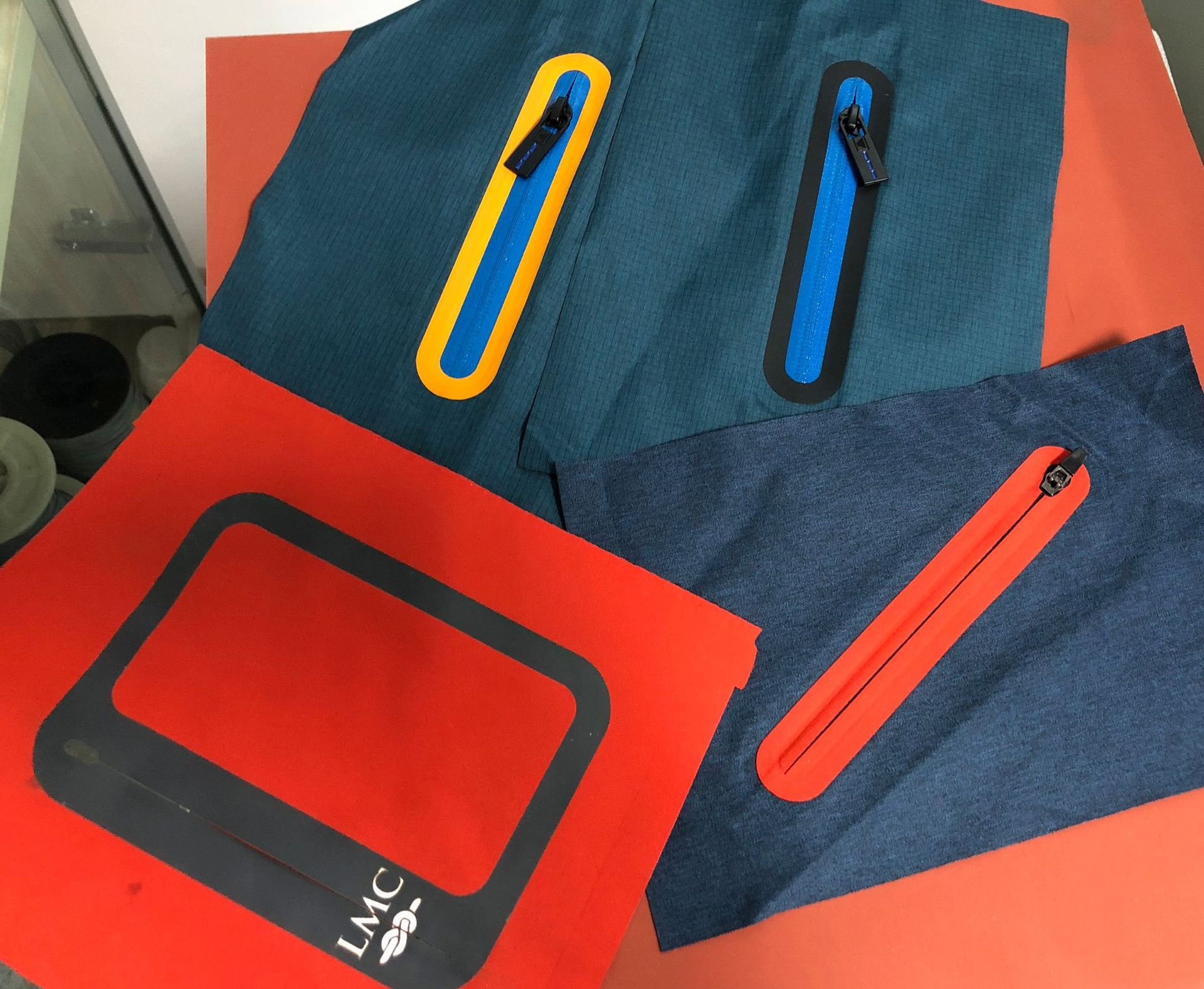 压胶厂无缝口袋镭射激光无痕加工图案LOGO商标雕刻冲锋衣防水拉链