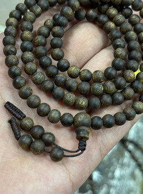 沉水级6MM118颗电白种植奇楠绿棋楠沉香手串多圈手链念珠保真天然