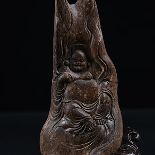 沉水级文莱 天然沉香摆件高11cm宽8cm厚6cm重37.5克 弥勒笑佛
