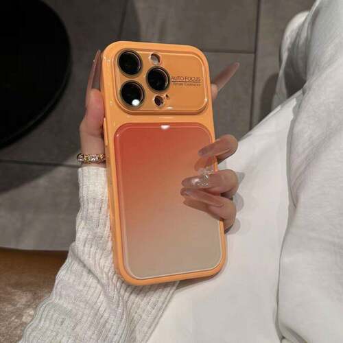 ins多巴胺渐变撞色带拍照按键适用iPhone17promax手机壳大视窗镜头膜苹果16promax高级15/14女防摔13保护套
