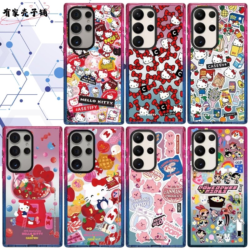 Hellokitty手机壳亚克力棉花糖磁吸magsafe适用于三星S24ultra/S24/S24+/S23ultra防摔保护壳可爱卡通个性