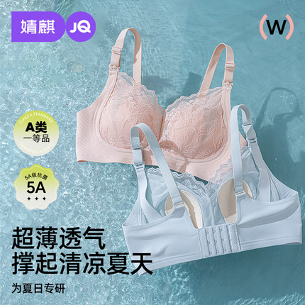 婧麒夏季超薄款大胸大码哺乳文胸聚拢防下垂产后喂奶专用孕妇内衣