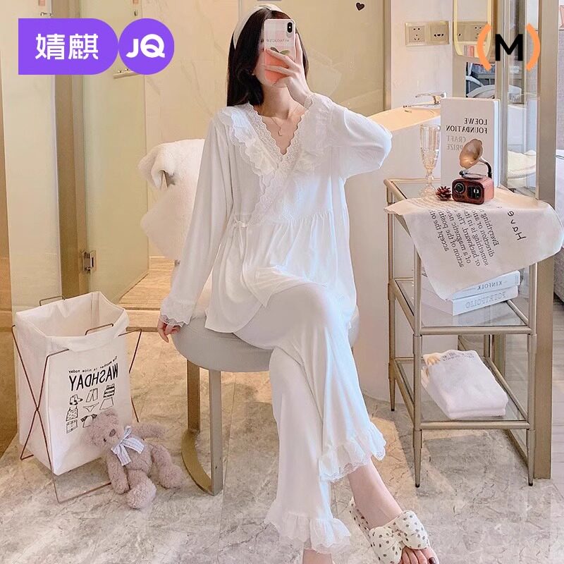 婧麒月子服夏季薄款产后哺乳睡衣孕妇怀孕期产妇喂奶家居服两件套
