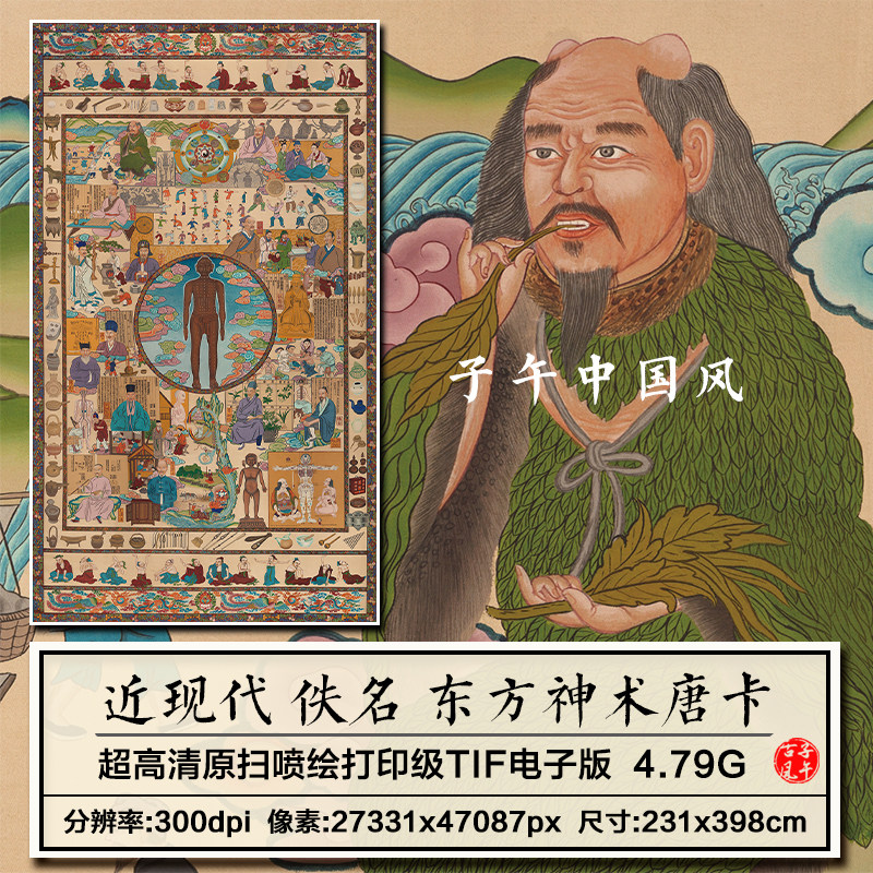 东方神术大医广和仁智济生中名医内经图装饰挂画高清电子图片素材