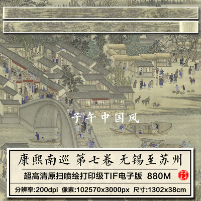 郎世宁康熙南巡图卷第七卷无锡至苏州清朝古代高清电子版图片素材