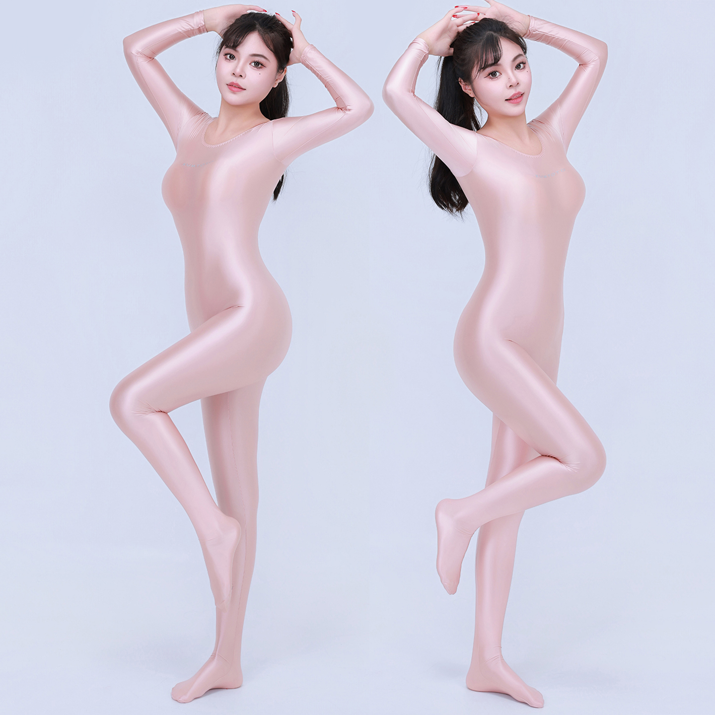 塑身新款油亮光泽性感连脚弹力