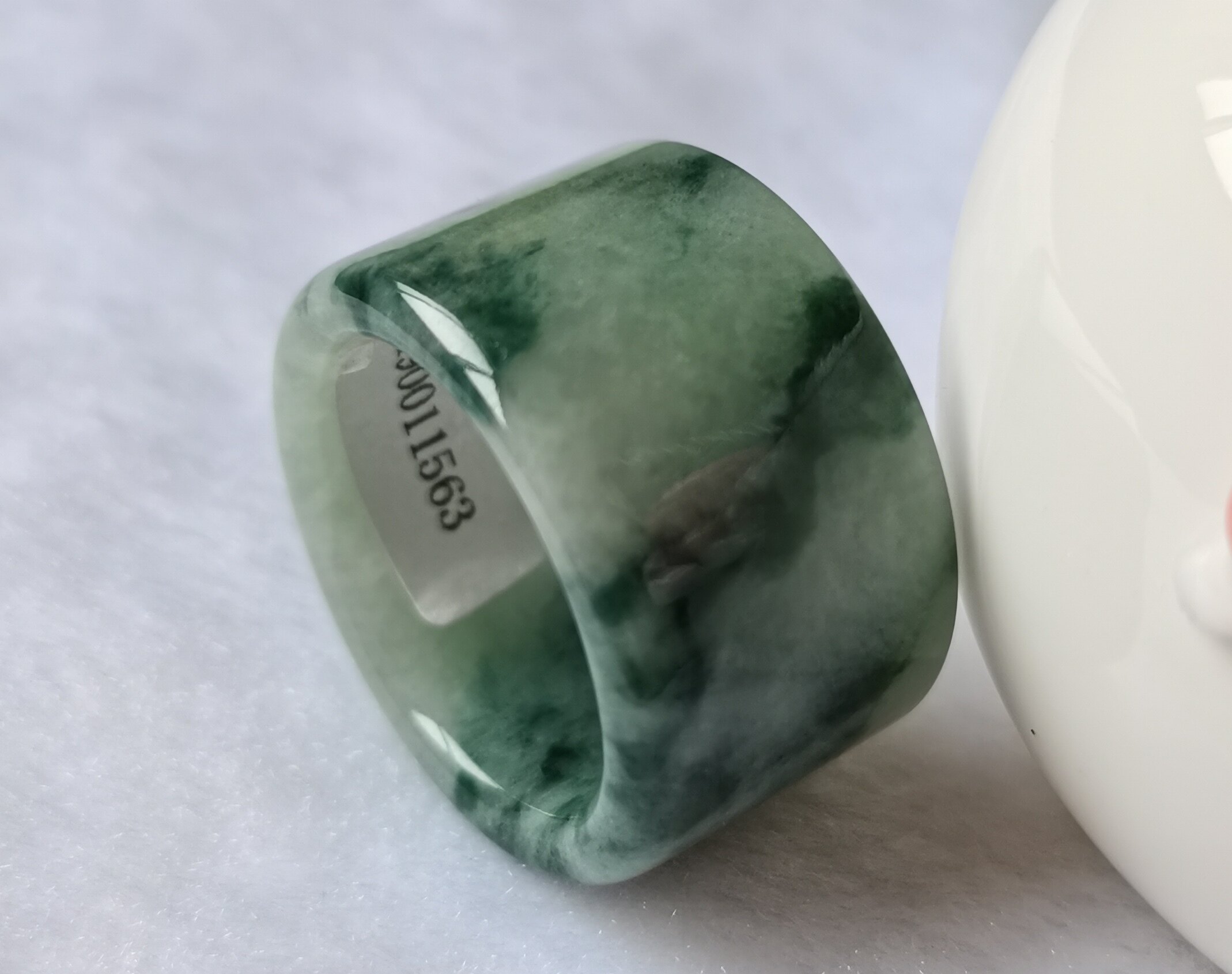 天然缅甸翡翠A货飘花扳指带证书正品男士女士扳指