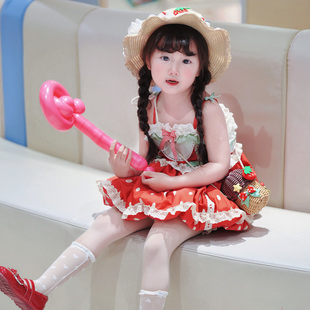 粗腿原创吊带草莓女童套装夏季新款娃衫日常休闲幼儿园穿搭常服