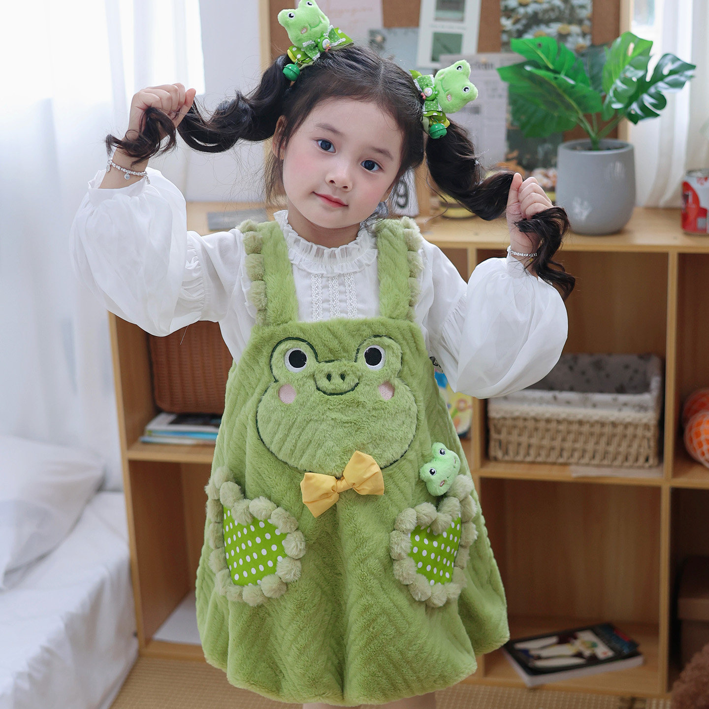 粗腿原创小绿蛙女童连衣裙背心裙新款四季卡通休闲幼儿园穿搭儿童,童装/婴儿装/亲子装,连衣裙,淘宝优惠券,粉丝福利购,淘宝优惠卷