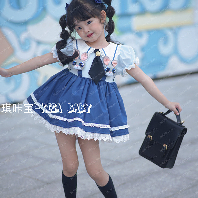 兔子警官水手服新款女童套装图片