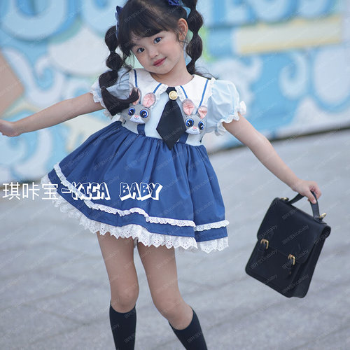 兔子警官水手服新款女童套装
