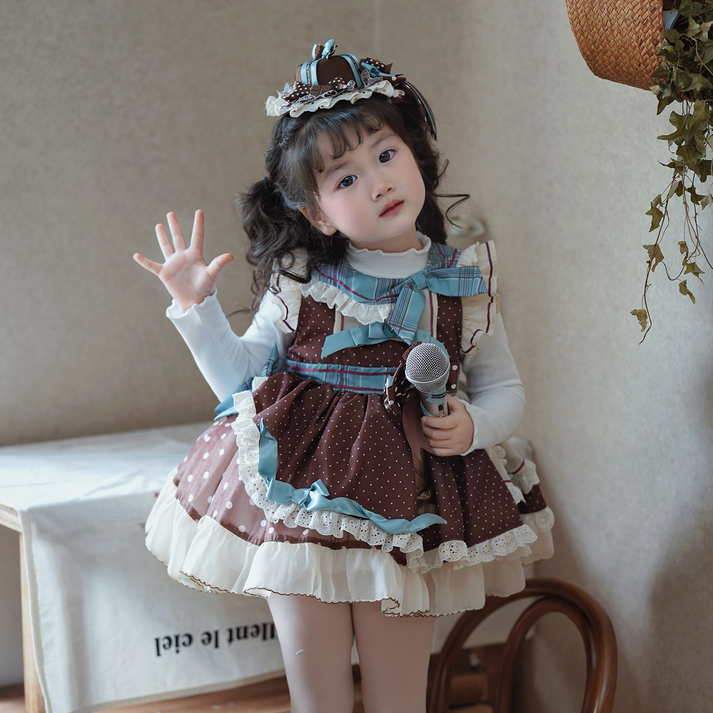 女童连衣裙套装蓬蓬裙森系洛丽塔