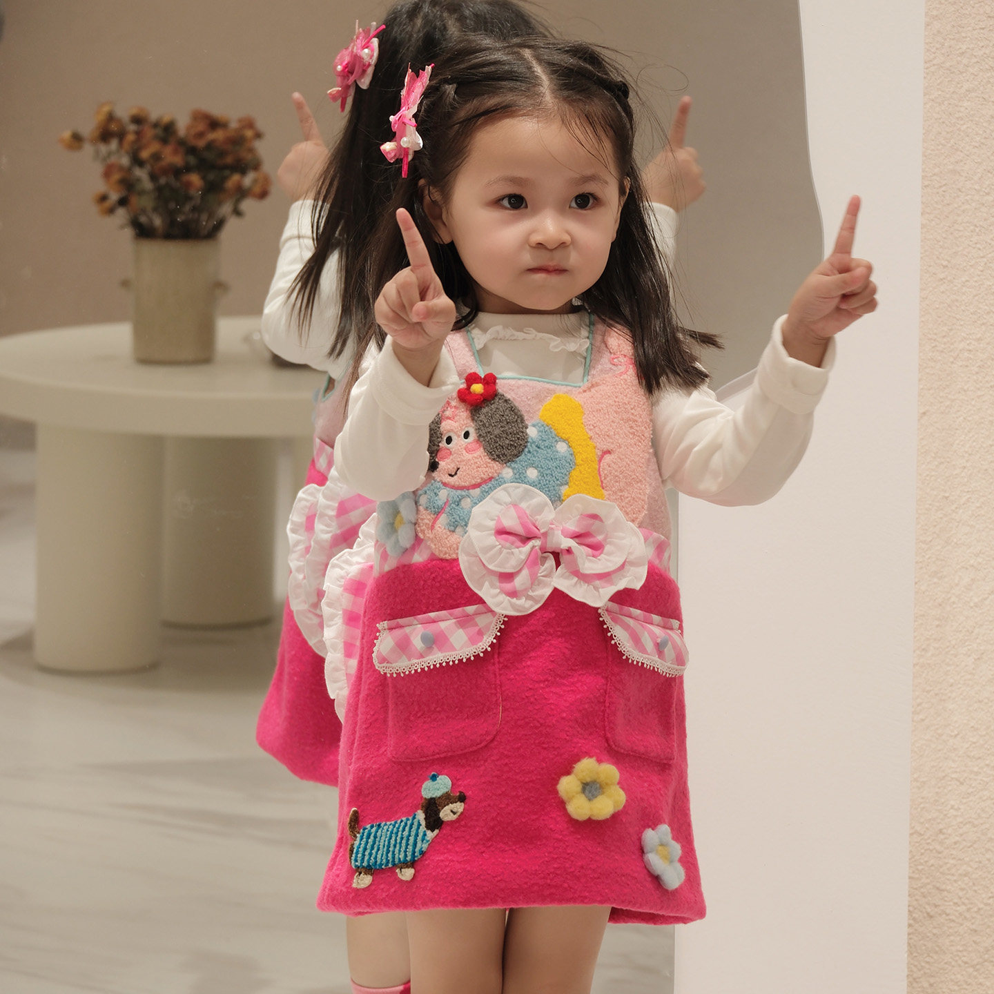 粗腿原创多巴胺小狗女童连衣裙秋冬新款背心裙可爱卡通休闲毛呢款,童装/婴儿装/亲子装,连衣裙,淘宝优惠券,粉丝福利购,淘宝优惠卷