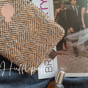 面大师 赫奇帕奇 秋冬手工A5A6手帐书衣笔记本毛呢人字纹英式商务