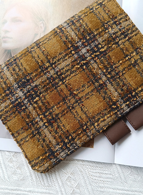 面大师 代代木 手工定页A5A6手帐书衣 笔记本学生毛呢格子棕色