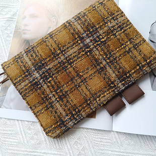 面大师 代代木 手工定页A5A6手帐书衣 笔记本学生毛呢格子棕色