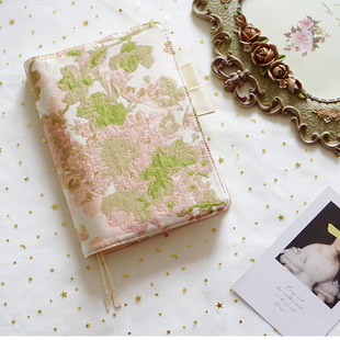 面大师 蔷薇花语 手工定页hoboA5A6手帐书衣笔记本大学生定制刺绣