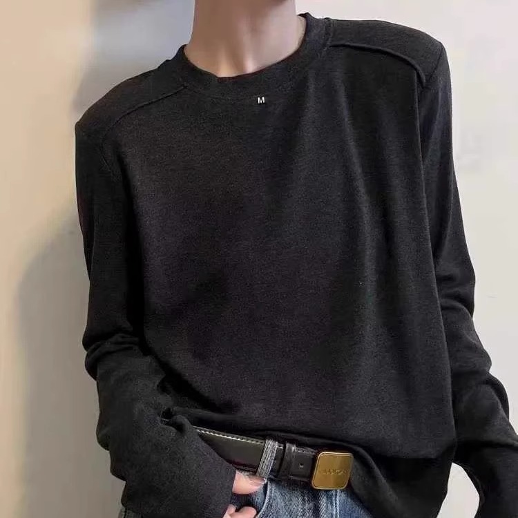 字母小标长袖加绒T恤女上衣