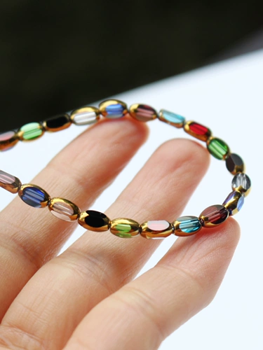 Стеклянный аксессуар, браслет, ожерелье и серьги, мобильный телефон, цепочка, бусины, DIY