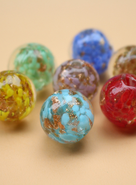 20手工琉璃圆珠花瓣金沙珠子散珠DIY饰品手链项链刀马旦配件编织