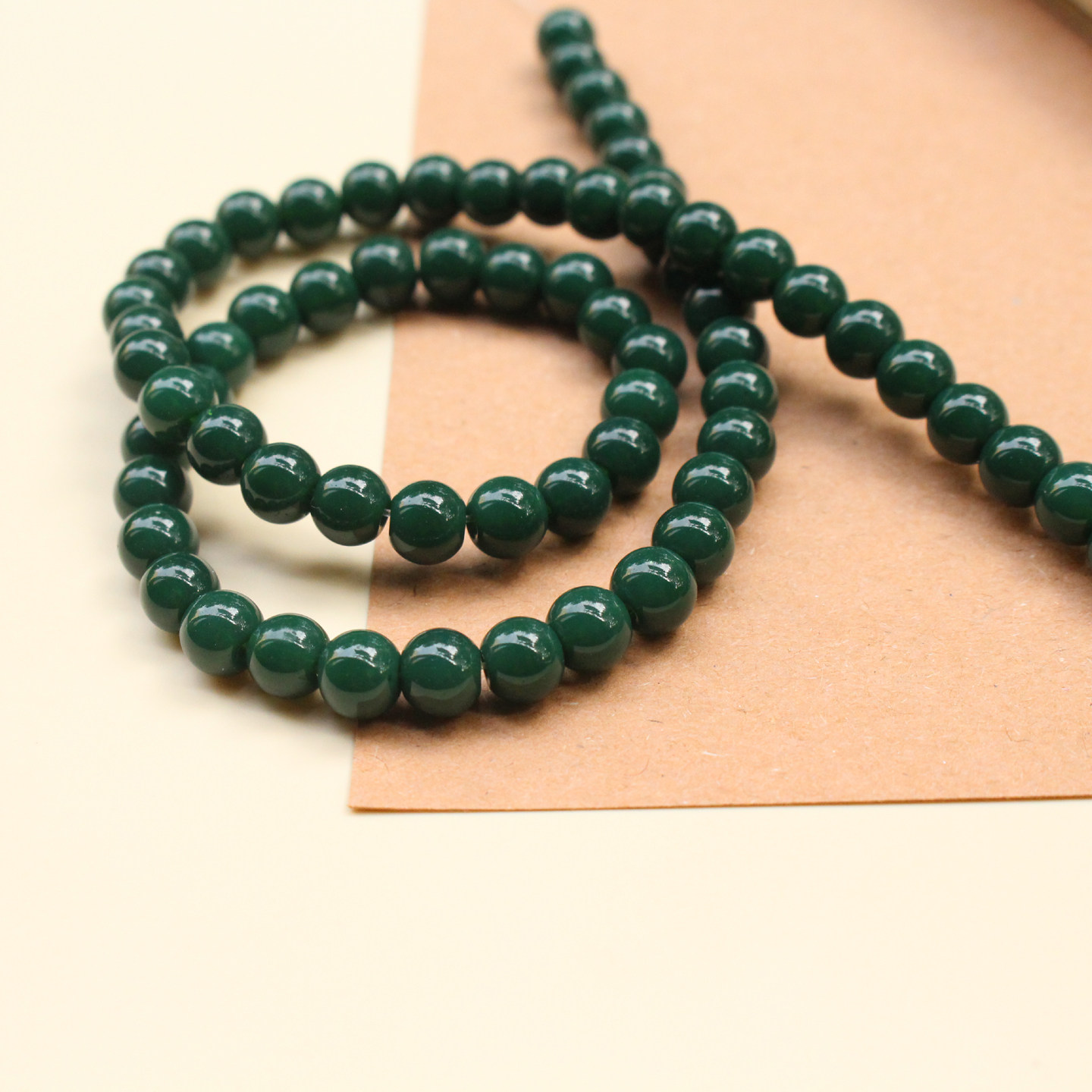 diy玻璃墨绿色散珠饰品配件