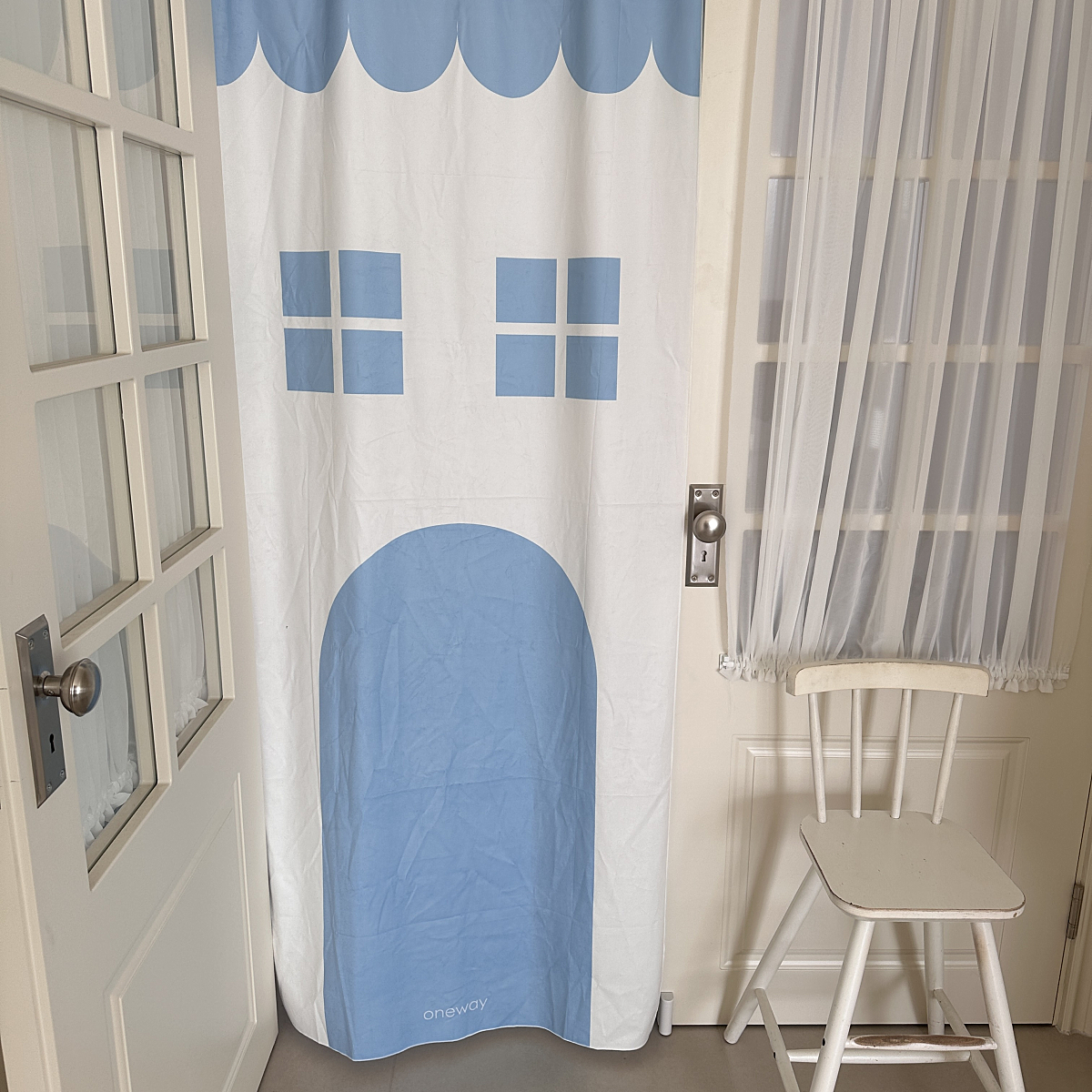 ins风韩系可爱简约儿童房背景挂布创意门帘卧室隔断布帘家居布置