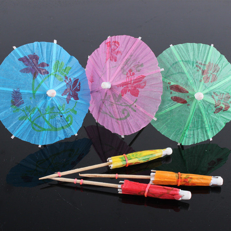 一次性小伞签花纸伞签鸡尾酒签水果叉牙签蛋糕寿司饮料装饰创意签