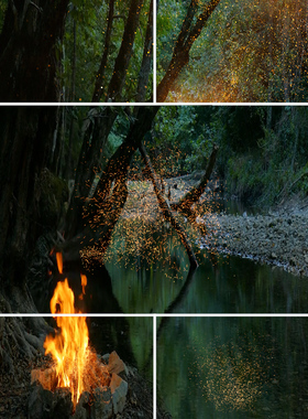 飞舞火星粒子元素飘散星点滤色去黑底AE合成视频PR剪辑素材包下载