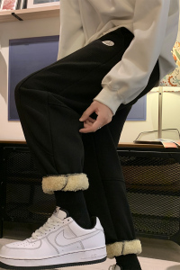 重磅羊羔绒裤子男加厚潮牌百搭休闲运动卫裤A329P55 控78图片