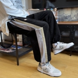 秋季灯芯绒裤子男宽松直筒抽绳束脚运动裤K160P55，男装休闲裤，电商A309