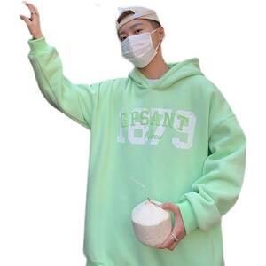 春季新款发泡印花卫衣男女同款连帽外套A333P55 控78图片