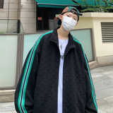 爱心压花面料秋季情侣棒球服夹克男女宽松潮牌开衫外套111P75，男装夹克，电商A309